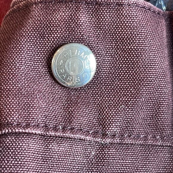 Hermes Vintage Hermès Toile Fourre-Tout MM - Brown/Red - Preowned - Picture 13 of 15